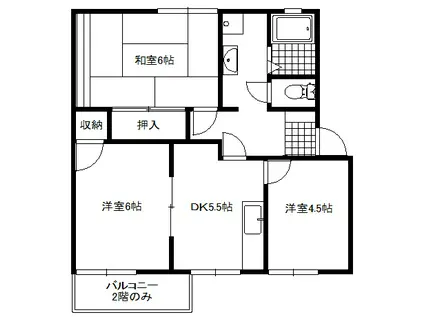 フレグランス三ツ沢A(3DK/1階)の間取り写真