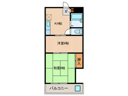 グリーンビラ西代(2K/3階)の間取り写真