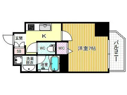 ファーストステージ京町堀レジデンス(1K/9階)の間取り写真