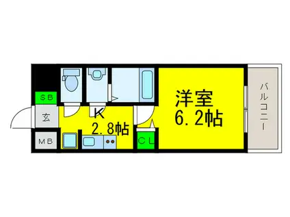 グランパシフィック長橋(1K/5階)の間取り写真