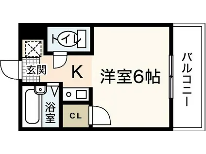 ウィンディア海老園(1K/5階)の間取り写真