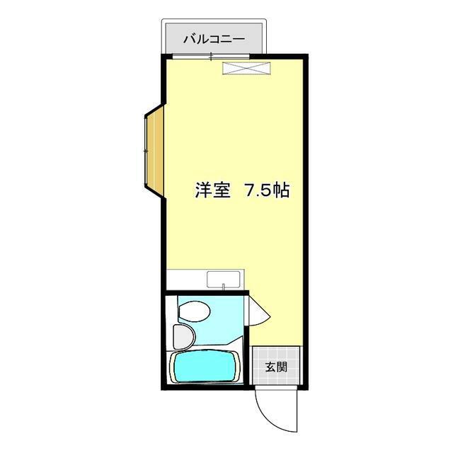フジハイツ(ワンルーム/2階)の間取り写真