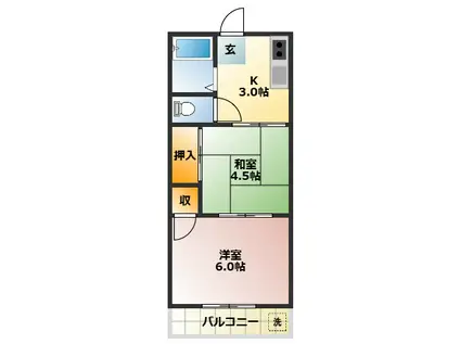 カナディアンハイツシマダ(2K/1階)の間取り写真