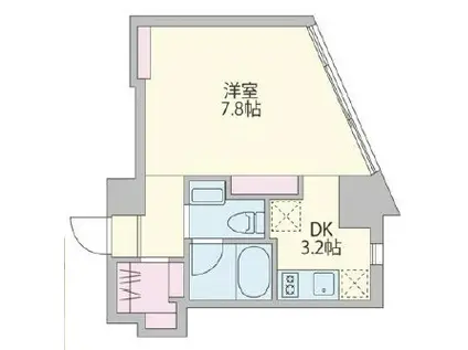 クーカイテラス恵比寿(ワンルーム/4階)の間取り写真