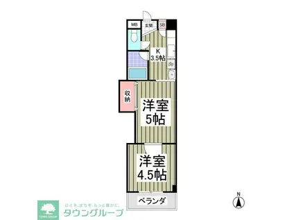 エルプレシア前橋(2DK/2階)の間取り写真
