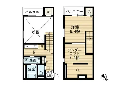 ヴィクトワール伊都(1K/1階)の間取り写真