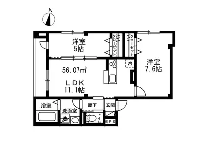 ラ・プラージュ(2LDK/1階)の間取り写真