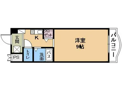 ルネスアン(1K/4階)の間取り写真