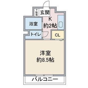 YOUNGVILLAGE2(1K/3階)の間取り写真
