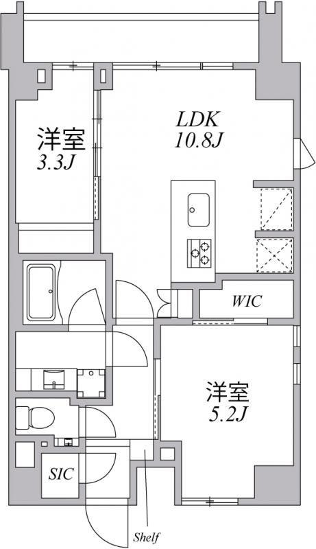 ASYL COURT麻布十番(2LDK/6階)の間取り写真