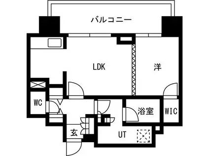 ブランズタワー札幌大通公園(1LDK/7階)の間取り写真