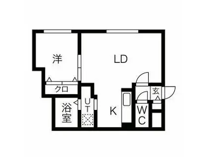 PATHOS MARUYAMA(1LDK/3階)の間取り写真