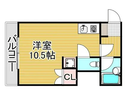 リリーフ天神東(1K/2階)の間取り写真