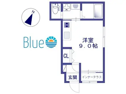 メゾンアイリス湘南II(ワンルーム/1階)の間取り写真