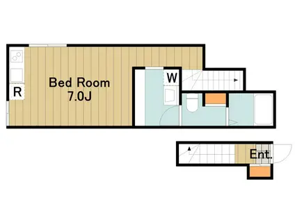 TIMBER CELLS帝京大学前(ワンルーム/2階)の間取り写真
