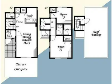 ソルエアレーナ金沢文庫(2LDK/1階)の間取り写真