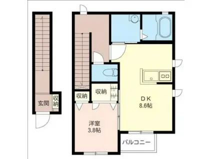 ヴィラ・グラツィ(1LDK/2階)の間取り写真