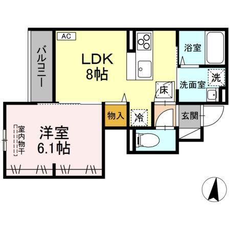 PRIMAVERA吉成台(1LDK/1階)の間取り写真