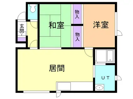 ハイツアリス(2LDK/1階)の間取り写真