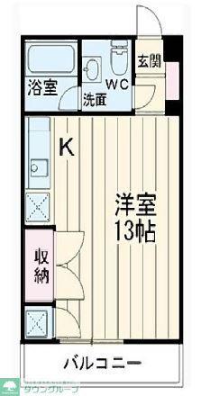 メゾン富士見(1K/2階)の間取り写真
