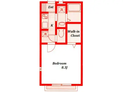 トレスプエンテIV(1K/1階)の間取り写真
