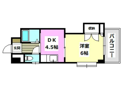 正雀グランドハイツ北(1DK/2階)の間取り写真