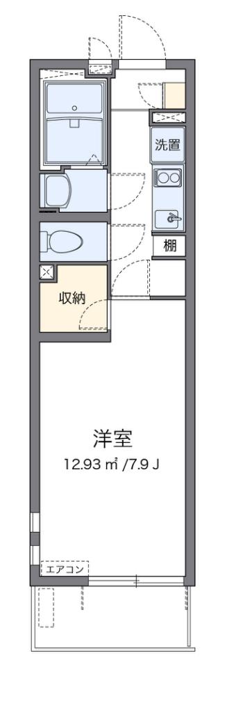 クレイノかもめ(1K/4階)の間取り写真