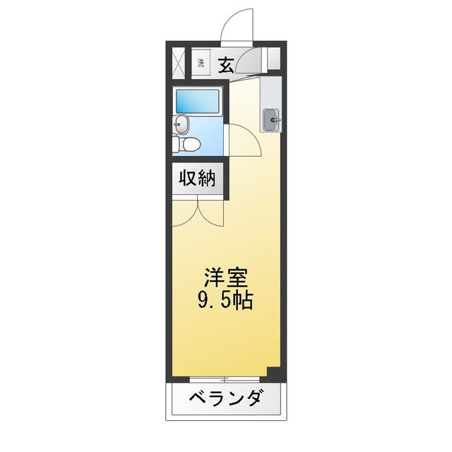 リバティハイツ(ワンルーム/3階)の間取り写真