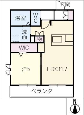AL SOLE(1LDK/3階)の間取り写真