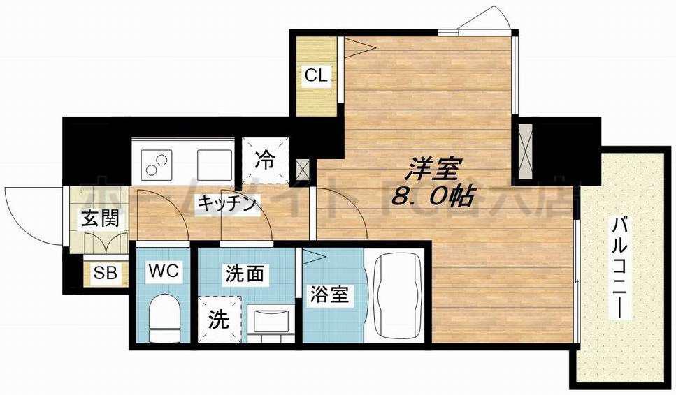 S-RESIDENCE西長堀(1K/6階)の間取り写真