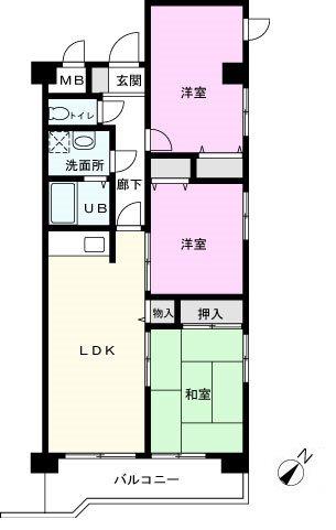 コン・アモーレ東川口(3LDK/1階)の間取り写真