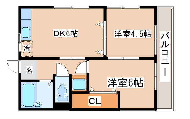 グレイスハイツ大田町(2DK/1階)の間取り写真