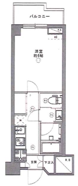 三越ゼームス坂マンション(1K/3階)の間取り写真