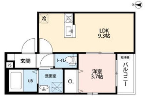 シャンテ六番町(1LDK/3階)の間取り写真