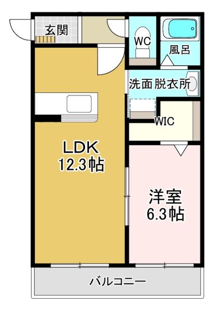 ジャスミン(1LDK/3階)の間取り写真