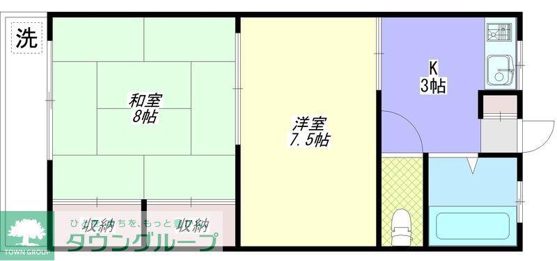 コーポ聖(2K/1階)の間取り写真