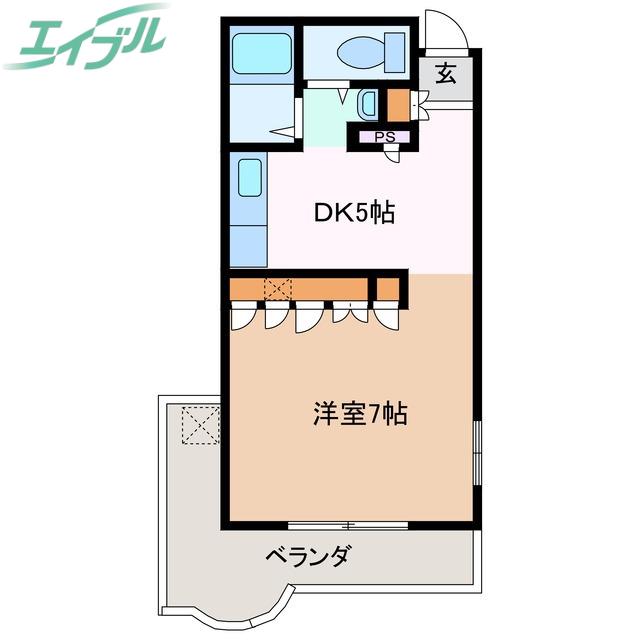 メゾンスイリュウ(1DK/4階)の間取り写真
