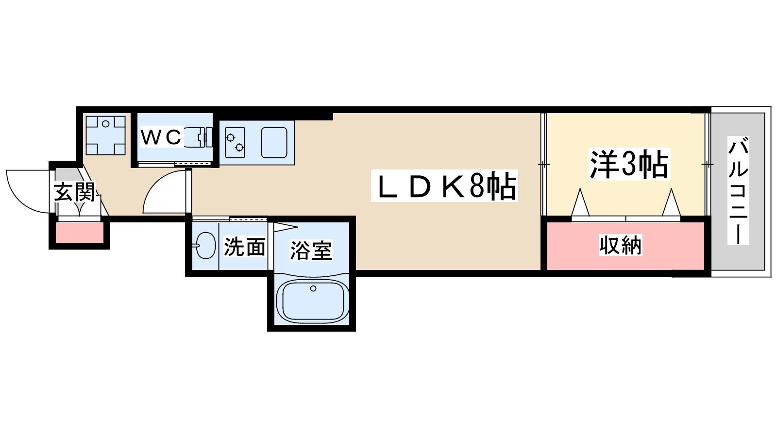 SK TRUST BLD(1LDK/12階)の間取り写真