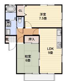 サンガーデン長嶺(2LDK/1階)の間取り写真