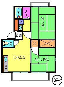 パナハイツ東葛西(2DK/2階)の間取り写真