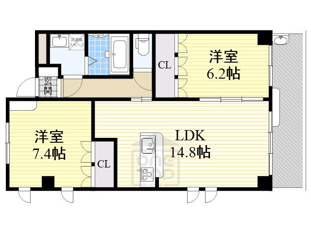 BRAVOURE(2LDK/2階)の間取り写真