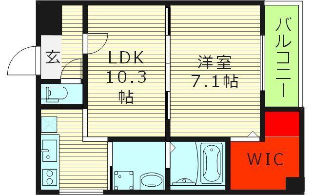 JTガーデン徳庵(1LDK/2階)の間取り写真