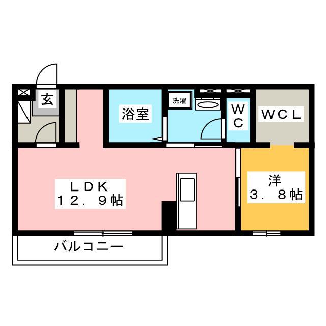 GRACIA(1LDK/2階)の間取り写真