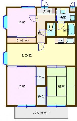 メゾンガーネット(3LDK/1階)の間取り写真