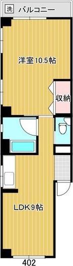 エミービル(1LDK/4階)の間取り写真