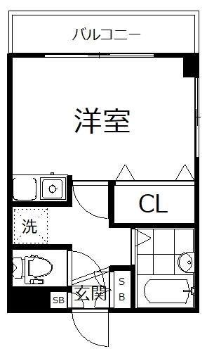 JOYFUL殿山(1K/1階)の間取り写真