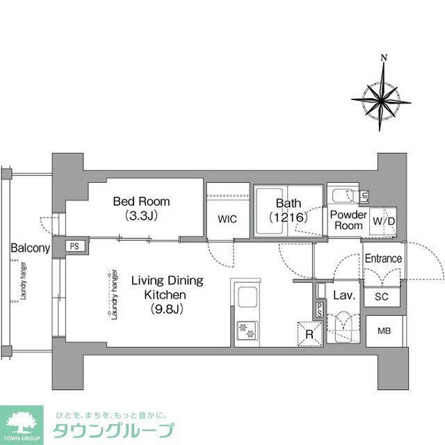 ウエリスアーバン住吉ウエスト(1LDK/9階)の間取り写真
