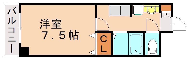 レモンハイムおおが(1K/3階)の間取り写真