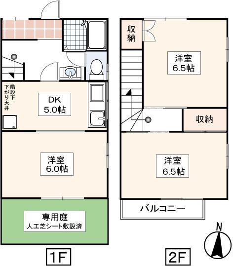 グレイスハナII(1LDK/1階)の間取り写真