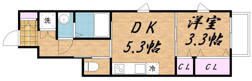 CASALUCEI(1DK/1階)の間取り写真